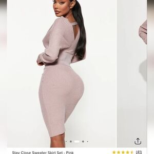 Pink Sweater Skirt Set